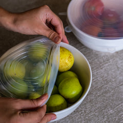 Reusable Stretch Silicone Food Lids – 6 or 12 Pack Airtight Covers for Bowls, Cups, Cans & Fruit – BPA-Free, Leak-Proof, Microwave & Dishwasher Safe – Transparent
