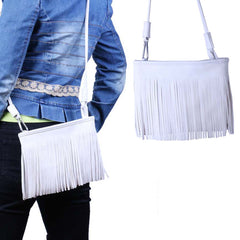Women's Fringe Crossbody Bag – PU Leather Shoulder Purse with Adjustable Strap, Boho Tassel Messenger Bag for Everyday, Festivals, Travel & Casual Wear