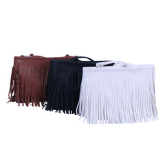 Women's Fringe Crossbody Bag – PU Leather Shoulder Purse with Adjustable Strap, Boho Tassel Messenger Bag for Everyday, Festivals, Travel & Casual Wear