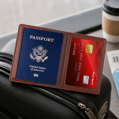RFID Passport Holder Wallet with Credit Card Slots – PU Leather Travel Passport Organizer for Passport, Credit Cards, Boarding Passes & Travel Documents, Slim Travel Wallet