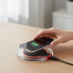 Ultra-Slim Wireless Charging Pad – Qi Fast Charging Mat for iPhone, Samsung Galaxy & Android Phones – Thin Non-Slip Charging Dock with LED Indicator