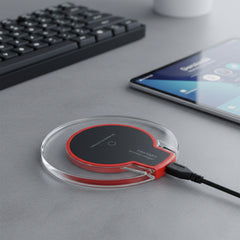 Ultra-Slim Wireless Charging Pad – Qi Fast Charging Mat for iPhone, Samsung Galaxy & Android Phones – Thin Non-Slip Charging Dock with LED Indicator