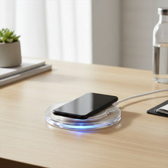Ultra-Slim Wireless Charging Pad – Qi Fast Charging Mat for iPhone, Samsung Galaxy & Android Phones – Thin Non-Slip Charging Dock with LED Indicator