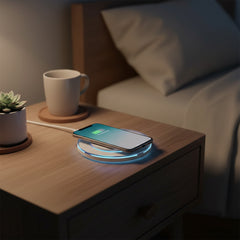 Ultra-Slim Wireless Charging Pad – Qi Fast Charging Mat for iPhone, Samsung Galaxy & Android Phones – Thin Non-Slip Charging Dock with LED Indicator