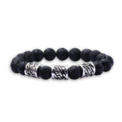 Lava Stone Diffuser Bracelet with 2 Random Essential Oils – Aromatherapy Bead Bracelet for Men & Women – Stretch Essential Oil Jewelry (Golden Jade, Rainbow, Hematite)