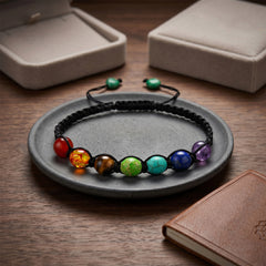 Chakra Lava Stone Diffuser Bracelet with 2 Random Essential Oils – Aromatherapy Bead Bracelet for Women & Men – Adjustable Spiritual Yoga Jewelry