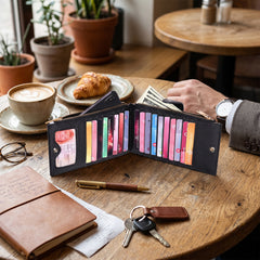 RFID Blocking Card Holder Wallet – Slim PU Leather Zipper Wallet with Multi Card Slots, Travel Credit Card Organizer for Men & Women, Compact RFID Protection Wallet