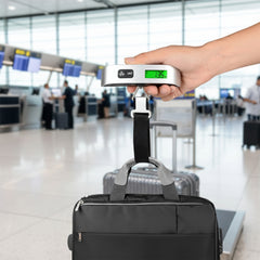 Digital Luggage Scale with Strap – Portable Travel Weight Scale up to 110 lb / 50 kg – LCD Display, Tare Function & Battery Included for Suitcase Weighing