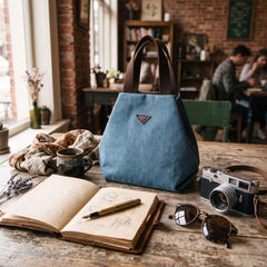 Women's Retro Canvas Handbag – Lightweight Casual Shoulder Tote with Multiple Interior Pockets, Magnetic Snap Closure, Everyday Purse for Work, Shopping & Travel