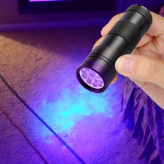 UV Black Light Pet Urine Detector Flashlight (1 or 2-Pack) – 12 LED 395nm UV Light for Detecting Pet Stains on Carpet, Furniture & Floors – Portable Leak & Stain Finder