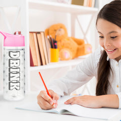 32 oz Motivational Water Bottle with Time Markers & Straw – BPA-Free, Leak-Proof, Reusable for Gym, School & Travel