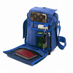 Multifunctional Canvas Crossbody Shoulder Bag – Heavy-Duty Travel Messenger Bag with Adjustable Strap and Multiple Pockets for Men & Women, Compact Everyday Sport Bag