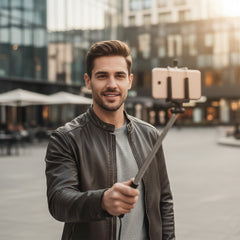 Wired Selfie Stick Monopod – Plug & Play No Bluetooth Selfie Stick with 3.5mm Jack – Portable Extendable Phone Holder for Travel, Vlogging & Photos