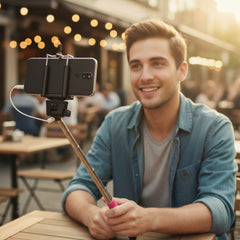 Wired Selfie Stick Monopod – Plug & Play No Bluetooth Selfie Stick with 3.5mm Jack – Portable Extendable Phone Holder for Travel, Vlogging & Photos