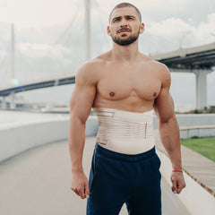 Men’s Waist Trimmer Workout Belt – Adjustable Double Compression Waist Support Wrap for Gym, Training & Back Support – Sweat Band Fitness Shaper