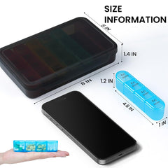 Large Weekly Pill Organizer – 7 Day AM/PM Pill Box with 4 Daily Compartments – Portable Medication & Vitamin Organizer with Removable Travel Cases