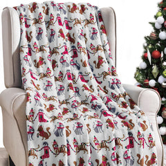 Holiday & Christmas Micro Plush Throw Blanket – Ultra Soft 50" x 60" Cozy Blanket for Couch, Bed & Movie Nights – Lightweight, Warm, Machine Washable Gift Essential