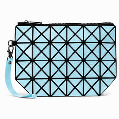 Geometric Clutch Purse for Women – Modern Zip Top Evening Clutch Bag, Fashion Handheld Party Handbag for Weddings, Date Nights & Special Occasions, Blue, Silver, Fuchsia or Purple