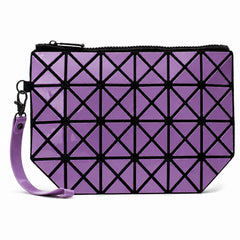 Geometric Clutch Purse for Women – Modern Zip Top Evening Clutch Bag, Fashion Handheld Party Handbag for Weddings, Date Nights & Special Occasions, Blue, Silver, Fuchsia or Purple