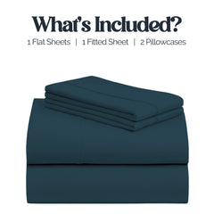 Bed Goals: Cozy Core Buttery Soft Bamboo Blend Sheets – Cooling, Wrinkle-Resistant 4-Piece Set w/ Deep Pockets – Twin, Full, Queen, King, Cal King