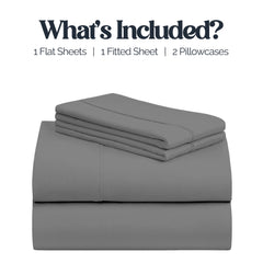 Bed Goals: Cozy Core Buttery Soft Bamboo Blend Sheets – Cooling, Wrinkle-Resistant 4-Piece Set w/ Deep Pockets – Twin, Full, Queen, King, Cal King