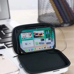 Tablet Speaker Case with Rechargeable Battery – Touch-Sensitive Stereo Sound Pouch for iPad Mini, Galaxy Tab & 7” Tablets – Portable Protective Carry Sleeve with Audio Jack, Travel-Ready Mini Speaker Bag