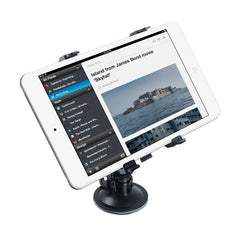 Tablet PC Holder for Car & Home – 360° Rotating Suction Cup Mount for 8”+ Tablets – Adjustable Flexible Stand for Windshield, Desk, Glass & Kitchen – Padded Grip, Black