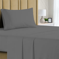 3-Piece: 1800 TC Bamboo Blend Twin Sheet Set – Double Brushed, Deep Pocket Fit