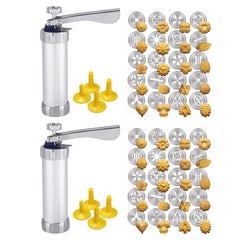 Cookie Press Gun with 20 Discs & 4 Icing Nozzles – All-in-One Baking Kit for Cookies, Churros & Cupcakes – Dishwasher Safe
