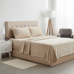 4-Piece Microplush Sheet Set – Ultra-Soft Plush Bedding Sheets with Deep Pocket Fitted Sheet – Cozy Microplush Bed Sheet Set for Fall & Winter (Queen, King)
