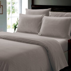 Wrinkle Resistant Dobby Stripe Bed Sheet Set – Ultra Soft 100% Polyester Sheets, Silky Smooth All-Season Bedding with Deep Pockets & Pillowcases (Twin–King)