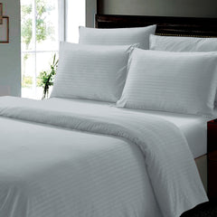 Wrinkle Resistant Dobby Stripe Bed Sheet Set – Ultra Soft 100% Polyester Sheets, Silky Smooth All-Season Bedding with Deep Pockets & Pillowcases (Twin–King)