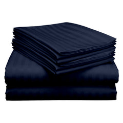 Wrinkle Resistant Dobby Stripe Bed Sheet Set – Ultra Soft 100% Polyester Sheets, Silky Smooth All-Season Bedding with Deep Pockets & Pillowcases (Twin–King)