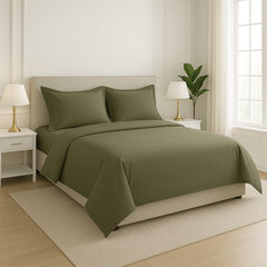 Ultra Cozy 100% Cotton 4-Piece Bed Sheet Set – Soft, Breathable & Lightweight Sheets with Deep Pocket Fitted Sheet + Pillowcases – Machine Washable, All-Season Vibes (Full, Queen, King)