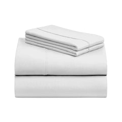 Ultra Cozy 100% Cotton 4-Piece Bed Sheet Set – Soft, Breathable & Lightweight Sheets with Deep Pocket Fitted Sheet + Pillowcases – Machine Washable, All-Season Vibes (Full, Queen, King)