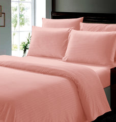 6-Piece Ultra Soft Dobby Stripe Microfiber Bed Sheet Set – Deep Pocket, Wrinkle-Resistant, Fade-Free & Breathable Bedding – All-Season Comfort, Machine Washable (Queen, King, Full)