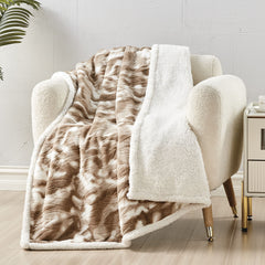 Cozy Vibes Alaska Sherpa Throw Blanket – Ultra Soft Microplush 50" x 60" – Lightweight Fleece for Couch, Bed, Dorm & Travel – Machine Washable