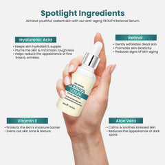2.5% Retinol Face Serum with Hyaluronic Acid & Vitamin E – Nighttime Facial Serum for Fine Lines, Uneven Skin Tone & Hydration, Anti-Aging Skincare for Women & Men