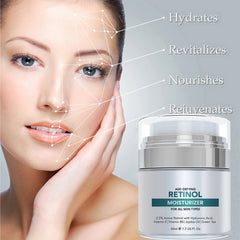 Retinol 2.5% Night Cream Moisturizer with Hyaluronic Acid, Jojoba Oil & Green Tea – Anti-Aging Face Cream for Hydration, Fine Lines & Uneven Skin Tone, 1.7 Fl Oz