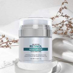 Retinol 2.5% Night Cream Moisturizer with Hyaluronic Acid, Jojoba Oil & Green Tea – Anti-Aging Face Cream for Hydration, Fine Lines & Uneven Skin Tone, 1.7 Fl Oz