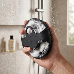 Silicone Body Scrubber for Shower – Antimicrobial Exfoliating Body Brush with Non-Slip Grip, Soft Silicone Bath Scrubber for Sensitive Skin, Quick-Drying & Reusable Shower Sponge