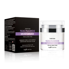 Niacinamide Facial Moisturizer Day Cream with Vitamin B3, Hyaluronic Acid, Coconut Oil & Vitamin E – Daily Hydrating Face Cream for Smoother, Brighter-Looking Skin, 1.7 Fl Oz