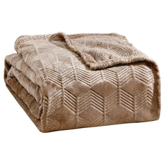 Luxe Armani Embossed Microplush Blanket – Ultra Soft, All-Season Blanket for Bed or Couch – Lightweight, Cozy & Machine Washable – Queen & King Sizes
