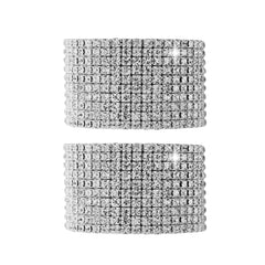 10-Row Crystal Stretch Bracelet for Women – Multi-Layer Sparkling Statement Bracelet – Elastic Rhinestone Jewelry for Party, Wedding & Evening Wear