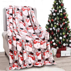 Big Christmas Snowman Plush Throw Blanket 50 x 60 Inches – Ultra-Soft Micro Plush Blanket, Lightweight All-Season Decorative Throw for Couch, Sofa & Bed (Grey)