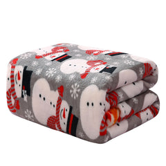 Big Christmas Snowman Plush Throw Blanket 50 x 60 Inches – Ultra-Soft Micro Plush Blanket, Lightweight All-Season Decorative Throw for Couch, Sofa & Bed (Grey)