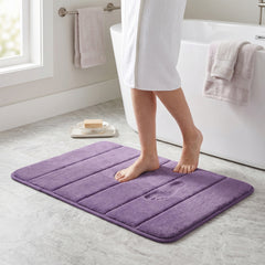 Memory Foam Plush Bath Mat – Super Soft Absorbent Bathroom Rug with Non-Slip Backing, Quick-Drying Machine Washable Bath Mat for Shower, Tub & Bathroom Floor, 17 x 25 Inches