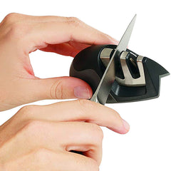 2-Pack Kitchen Knife Sharpener & Stainless Steel Veggie & Meat Slicer Holder – Non-Slip, Ultra Sharp, Easy to Clean