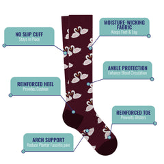 6-Pairs: Valentine's Day Love Prints Knee-High Compression Socks
