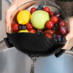Heat Resistance Easy Snap Silicone Kitchen Strainer (1-Pack or 2-Pack)